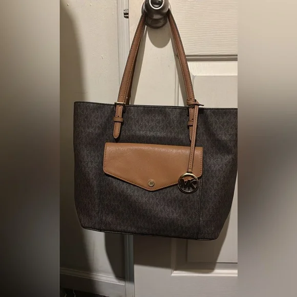 Michael Kors Dark Brown and Tan Tote - Picture 8 of 8